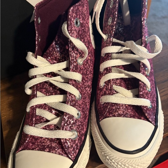 Converse Shimmering Purple High-Tops chuck taylor all star women’s pink sparkle - Picture 4 of 7